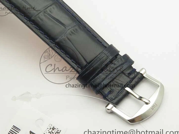 MIROTIME 0402 Refined Portofino Automatic SS MKF 1:1 Best Edition Blue Dial On Blue Leather Strap MIYOTA 9015 V 7201